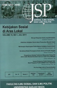 Jurnal Ilmu Sosial dan Ilmu Politik: Kebijakan Sosial di Aras Lokal