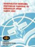 Kesepakatan Bersama Pertemuan Nasional III Kerasulan Awam Tahun 1993