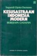 Kesusastraan Indonesia Modern: Beberapa Catatan