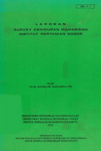 Laporan Survey Kehidupan Mahasiswa Institut Pertanian Bogor