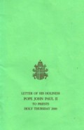 Letter of the Holy Father Pope John Paul II to Priests for Holy Thursday 2001