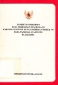 Sambutan Presiden Pada Peresmian Pembukaan Rakornas Ristek XI dan Pameran Ristek'93 (19 Mei 1993 di Jakarta)