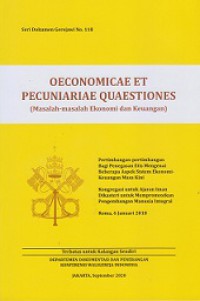 Oeconomicae Et Pecuniariae Quaestiones: Masalah-masalah Ekonomi dan Keuangan