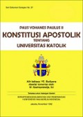 Konstitusi Apostolik tentang Universitas Katolik [Judul Asli: Apostolic Constitution of the Supreme Pontif John Paul II on Catholic University]