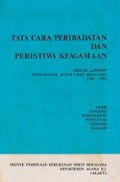 Tata Cara Peribadatan dan Peristiwa Keagamaan