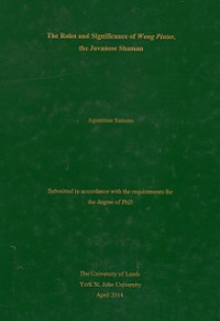 The Roles and Significance of Wong Pinter: The Javanese Shaman