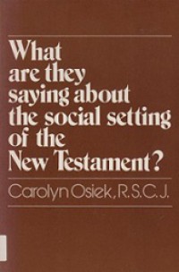 What Are They Saying About the Social Setting of the New Testament?