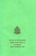 Letter of the Holy Father Pope John Paul II to Priests for Holy Thursday 2001